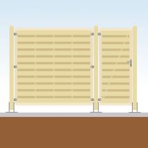 TraumGarten Sichtschutzzaun mit Tor Komplett-Set Holz, 5, Aufschrauben