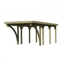 Karibu Einzelcarport Classic mit Rundbogen Unterstand, Stahl-Dachplatten, 2 Rundbögen,318x670 cm