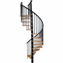 Minka Spindeltreppe Spiral Effect schwarz Wendeltreppe, 140 cm, Buche,lackiert