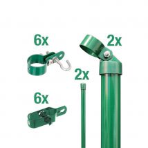 Alberts Zauneck-Set für Maschendrahtzäune grün, 175 cm, Einbetonieren