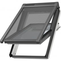VELUX Hitzeschutzmarkise aussen Uni Schwarz 5060, 78x180 cm (MK12), GGU,Haltekrallen,Manuell,VELUX
