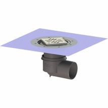 KESSEL Bodenablauf Practicus Anschlussrand Gewebematte seitlich, DN 100, Designrost Kessel