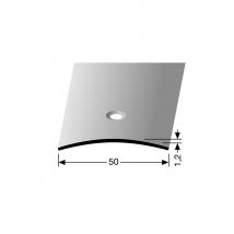 PARKETTFREUND Übergangsprofil Edelstahl poliert Schrauben und Dübel Übergangsschiene grau, 100 cm, 1,2 mm,50 mm