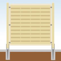 TraumGarten Sichtschutzzaun Basic Komplett-Set Holz Sichtschutz Lamellenzaun, ohne Endelement, 149 cm,6,Einbetonieren,keine