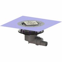 KESSEL Bodenablauf Practicus Pressdichtungsflansch Gewebematte seitlich, DN 50, Designrost Kessel