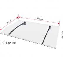 gutta Pultvordach PT Secco Edelstahloptik Dach, 150 cm