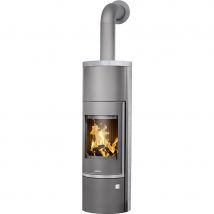 Justus Kaminofen Faro Aqua 2.0 wasserführend mit massiver Gusstür, Speckstein, Gussgrau,Speckstein