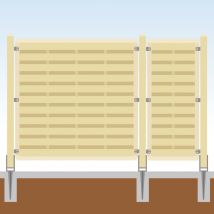 TraumGarten Sichtschutzzaun Basic Komplett-Set Holz Sichtschutz Lamellenzaun, ohne Endelement, 1,149 cm,7,Einbetonieren