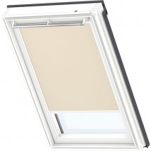 VELUX Verdunkelungsrollo Uni Beige 4556, C04, GGU,Manuell,VELUX,weiße Schiene