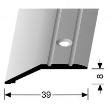 PARKETTFREUND Anpassprofil eloxiert Silber Schrauben und Dübel Übergangsschiene grau, 180 cm, 8 mm