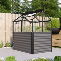 Vitavia Hochfrühbeet Paris, ESG 3 mm, Granit/Schwarz