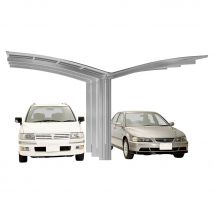 XIMAX Aluminium Carport Portoforte Y Edelstahl-Optik Unterstand, 75 kg/m², 4954 mm,5428 mm