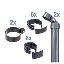 Alberts Zaunanschluss-Set für Wellengittertore an Fix-Clip Pro® anthrazit-metallic, 102 cm, Einbetonieren