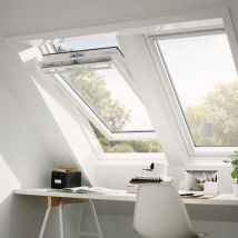VELUX Dachfenster GGL 2066 Schwingfenster Holz/Kiefer weiß lackiert ENERGIE PLUS Fenster, 114x140 cm (SK08)
