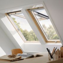 VELUX Dachfenster GPL 3166 Klapp-Schwingfenster Holz/Kiefer ENERGIE PLUS KUPFER Fenster, 134x140 cm (UK08)