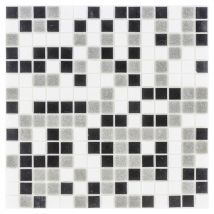 Glasmosaik Black Grey White 32,6x32,6 cm Mosaikfliesen 4 mm günstig