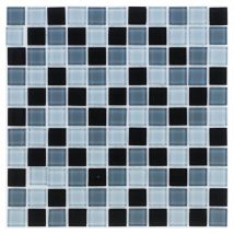 Glasmosaik Schwarz Grau 30x30 cm Mosaikfliesen 4 mm günstig