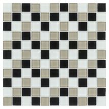 Glasmosaik Schwarz Beige Weiß 30x30 cm Mosaikfliesen 4 mm günstig