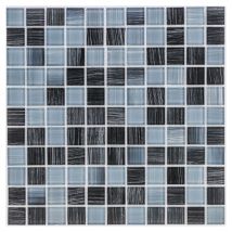Glasmosaik Schwarz Grau Gestreift 30x30 cm Mosaikfliesen 4 mm günstig
