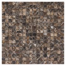 Natursteinmosaik Quadrat Marron Emparador Dark poliert 30,5x30,5 cm Mosaikfliesen günstig