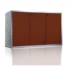 Paul Wolff Mülltonnenbox SILENT Trend Cognacbraun 3er Box Mülltonnenverkleidung, 120 L, Granit Mixed