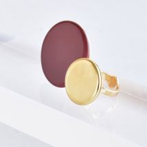 Bernardaud - Bague Disque Corail - Bijoux en Porcelaine de Limoges