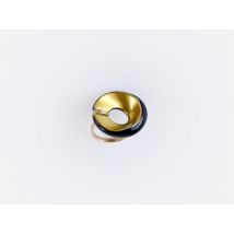 Bernardaud - Bague plate Alba noir et or - Bijoux en Porcelaine de Limoges