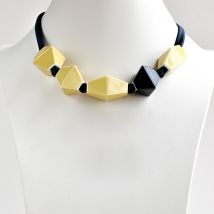 Bernardaud - Ras du cou Perles Jaune et Noir - Bijoux en Porcelaine de Limoges