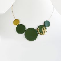 Bernardaud - Ras du cou Disque Vert Mousse - Bijoux en Porcelaine de Limoges