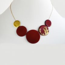 Bernardaud - Ras du cou Disque Corail - Bijoux en Porcelaine de Limoges