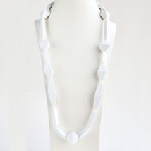 Bernardaud - Sautoir Perles et Tubes Blanc - Bijoux en Porcelaine de Limoges