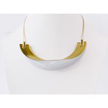 Bernardaud - Collier Alba blanc et or - Bijoux en Porcelaine de Limoges