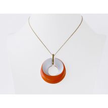 Bernardaud - Pendentif Alba orange - Bijoux en Porcelaine de Limoges