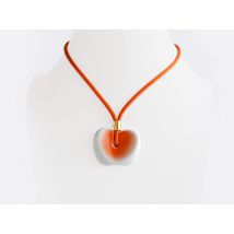 Bernardaud - Pendentif Heva orange - Bijoux en Porcelaine de Limoges