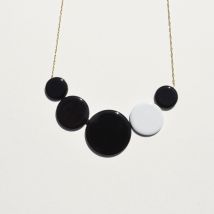 Bernardaud - Ras du cou Disque Noir et Blanc - Bijoux en Porcelaine de Limoges