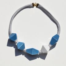 Bernardaud - Ras du cou Perles Bleu et Blanc - Bijoux en Porcelaine de Limoges