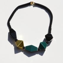 Bernardaud - Ras du cou Perles Noir et Vert - Bijoux en Porcelaine de Limoges