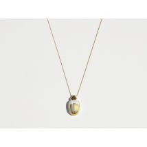 Bernardaud - Pendentif Scarabée Blanc et Or - Bijoux en Porcelaine de Limoges