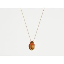 Bernardaud - Pendentif Scarabée Orange et Or - Bijoux en Porcelaine de Limoges