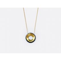 Bernardaud - Pendentif Charms Alba noir et or - Bijoux en Porcelaine de Limoges