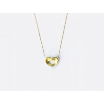 Bernardaud - Pendentif Charms Cœur blanc et or - Bijoux en Porcelaine de Limoges