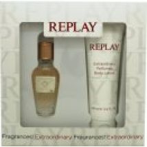 Replay Jeans Original for Her Gift Set 20ml EDT Spray + 100ml Body Lotion