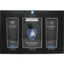 Lamborghini Acqua Gift Set 125ml EDT + 100ml Shower Gel + 100ml Aftershave Balm