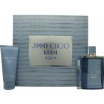 Jimmy Choo Man Aqua Gift Set 100ml EDT + 100ml Shower Gel + 7.5ml EDT