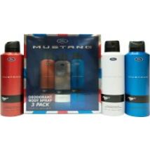 Mustang Ford Deodorant Spray Gift Set 200ml Red + 200ml White + 200ml Blue