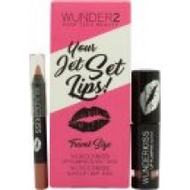 Wunder2 Your Jet Set Lips! Nude Gift Set 1.25g Lip Gloss + 0.5g Lip Liner