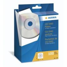 Herma CD/DVD Hüllen weiß 124x124 100 Stück selbstklebend 1140
