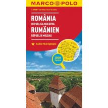 MARCO POLO Länderkarte Rumänien, Republik Moldau 1:800.000. Romania, Repubilca Moldova. Romania, Republic of Moldova. Roumanie, République Moldavie