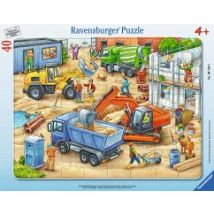 Ravensburger 06120 - Große Baustellenfahrzeuge, Rahmenpuzzle 40 Teile