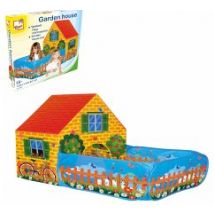 Bino 82816 - Garden house Spielzelt, Spielhaus mit Vorgarten, mit Pop-Up-System, 150x110x90cm, Kinderzelt